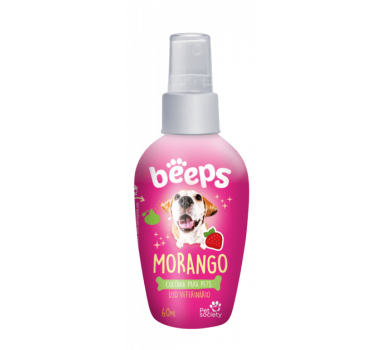 Colônia Beeps Morango para Cães e Gatos - 60ml