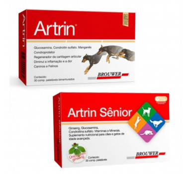 Combo Artrin + Artrin Senior Brouwer para Cães - 60 comprimidos