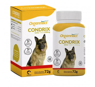 Suplemento Condrix Dog Tabs 1200mg Organnact para Cães - 60 tabletes