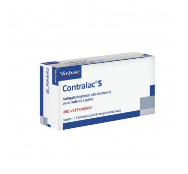 Antigalactogênico Contralac 5 Virbac para Cadelas e Gatas - 8 comprimidos