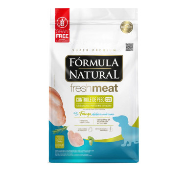 Ração Seca Fórmula Natural Fresh Meat Controle de Peso para Cães Adultos Porte Mini e Pequeno - 7Kg