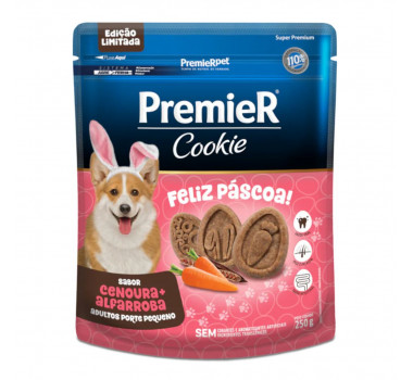 Biscoito Cookie Premier Cenoura e Alfarroba para Cães Adultos Porte Pequeno Edição Limitada - 250g