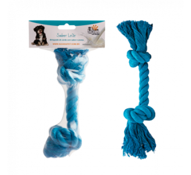 Brinquedo Corda Nó Azul Aroma Leite Savana para Cães