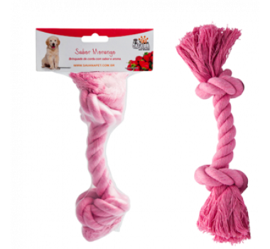 Brinquedo Corda Nó Rosa Aroma Morango Savana para Cães