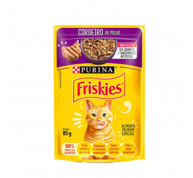 Alimento Úmido Sachê Friskies Cordeiro ao Molho Purina para Gatos Adultos - 85g