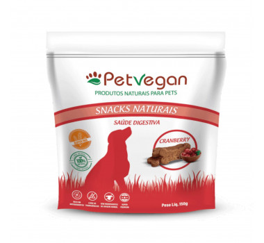 Petisco Snacks Naturais Cramberry PetVegan para Cães - 150g