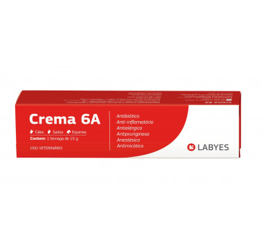 Pomada Dermatológica Crema 6A Labyes para Cães e Gatos - 15g