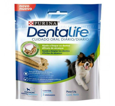 Petisco Dentalife Cuidado Oral Diário Purina para Cães de Médio Porte - 3 unidades