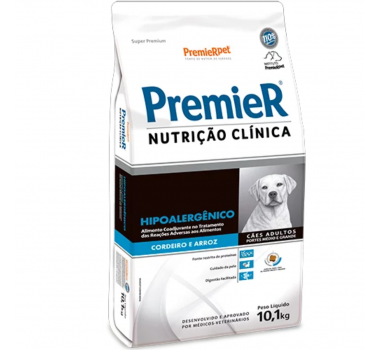 Ração Seca Premier Nutrição Clínica Hipoalergênico Cordeiro e Arroz para Cães Porte Médio e Grande - 10,1Kg