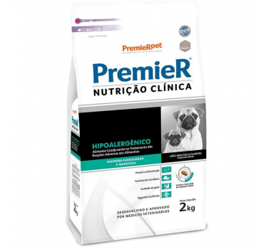 Ração Seca Premier Nutrição Clínica Hipoalergênico Proteína Hidrolisada e Mandioca para Cães Porte Pequeno- 2Kg
