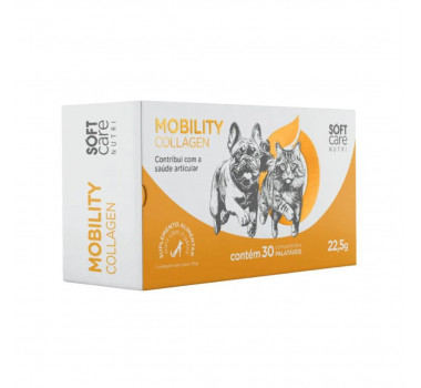 Suplemento Mobility Collagen 22,5mg Soft Care para Cães e Gatos - 30 comprimidos