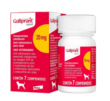 Anti-inflamatório Galliprant Elanco para Cães 20mg- 7 comprimidos