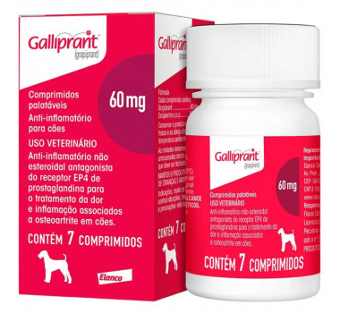 Anti-inflamatório Galliprant Elanco para Cães 60mg- 7 comprimidos
