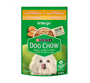 Alimento Úmido Sachê Dog Chow Frango para Cães Adultos Mini e Pequenos - 100g