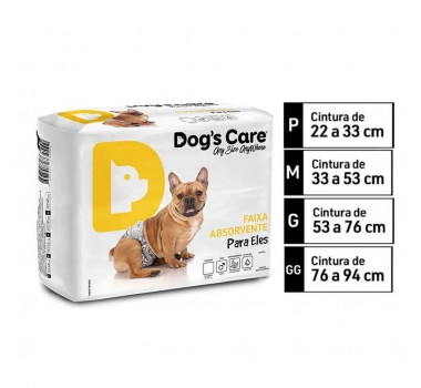 Fralda Higiênica Dog's Care para Cães Macho GG - 6 unidades 