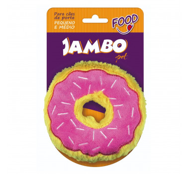 Brinquedo Pelúcia Mordedor Donut Morango Pequeno Jambo para Cães