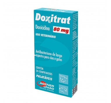 Antibiótico Doxitrat 80mg Agener União para Cães e Gatos - 24 comprimidos