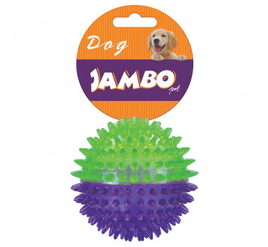 Brinquedo Bola TPR Espinho Pequena Dual Roxo e Verde Jambo para Cães 