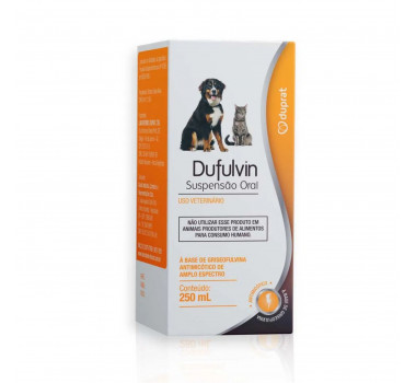 Antimicótico Dufulvin Suspensão Oral Duprat para Cães e Gatos - 250ml