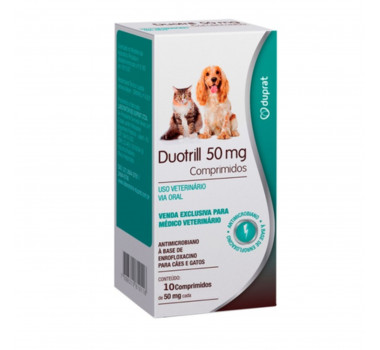 Antimicrobiano Duotrill 50mg Duprat para Cães e Gatos - 10 comprimidos