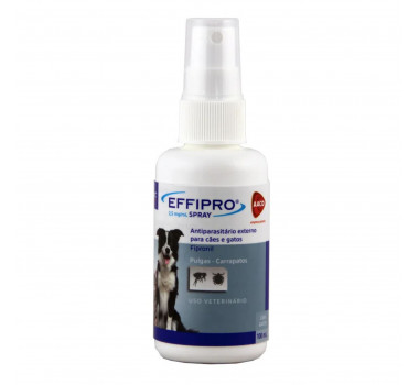 Spray Antipulgas e Carrapatos Effipro Virbac para Cães e Gatos - 100ml 
