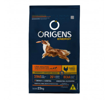 Ração Seca Origens Energy para Cães Adultos - 15kg