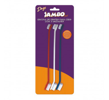 Kit Escovas de Dentes Jambo para Cães - 3 unidades
