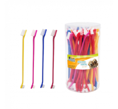 Escova Dental Dupla Savana para Cães Cores Sortidas - 1 unidade