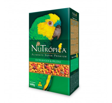 Alimento Super Premium Nutrópica Extrusado e Frutas para Papagaios - 600g