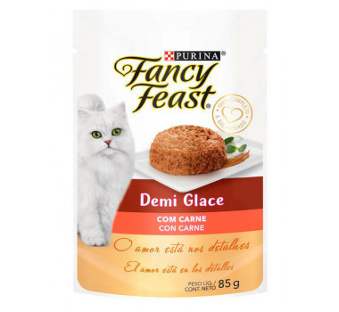 Alimento Úmido Sachê Fancy Feast Demi Glace Carne Purina para Gatos - 85g