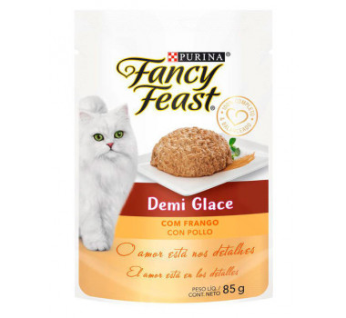 Alimento Úmido Sachê Fancy Feast Demi Glace Frango Purina para Gatos - 85g