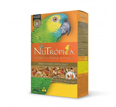 Alimento Super Premium Nutrópica Farinhada à Base de Mel, Ovos e Frutas para Papagaios - 300g