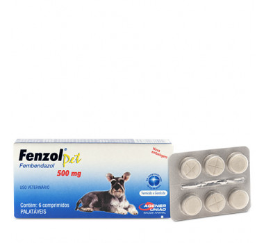 Antiparasitário Fenzol Pet 500mg Agener União para Cães - 6 comprimidos