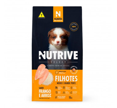 Ração Seca Nutrive Select para Cães Filhotes de Porte Médio e Grande Sabor Frango e Arroz - 2,5kg