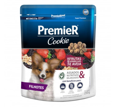 Biscoito Cookie Premier Frutas Vermelhas e Aveia para Cães Filhotes - 250g