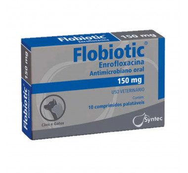 Antibiótico Flobiotic 150mg Syntec para Cães e Gatos - 10 comprimidos