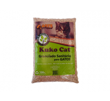 Granulado Higiênico de Madeira Kuko Cat para Gatos - 15kg