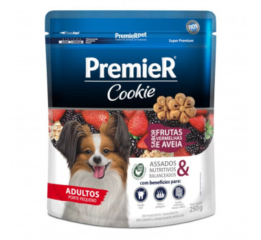 Biscoito Cookie Premier Frutras Vermelhas e Aveia para Cães Adultos Porte Pequeno - 250g