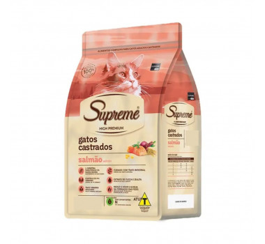 Ração Seca Supreme High Premium Salmão para Gatos Castrados - 10,1Kg