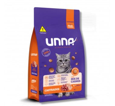 Ração Seca Unna Mix de Carnes para Gatos Castrados - 1kg