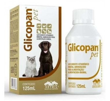 Suplemento Vitamínico Aminoácido Glicopan Pet Vetnil para Cães e Gatos - 125ml 