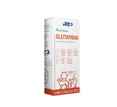 Suplemento Vitamínico Nutrisana Glutamina Mundo Animal para Cães e Gatos - 20ml