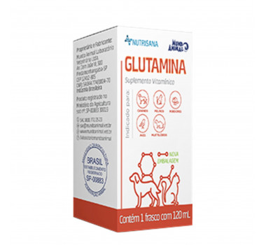 Suplemento Vitamínico Nutrisana Glutamina Mundo Animal para Cães e Gatos - 120ml