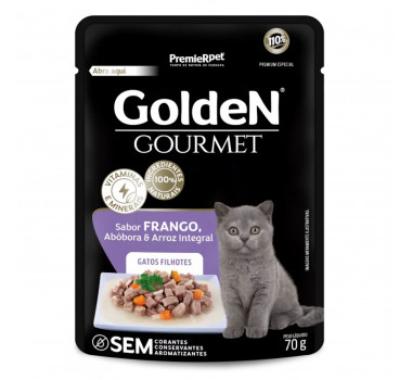 Ração Úmida Sachê Golden Gourmet Frango para Gatos Filhotes - 70g