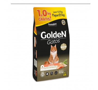 Ração Seca Golden Salmão para Gatos Castrados - 9,1kg + 1kg