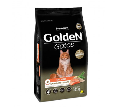 Ração Seca Golden para Gatos Castrados Salmão - 10,1kg