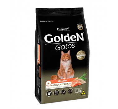 Ração Seca Golden para Gatos Castrados Salmão - 10,1kg