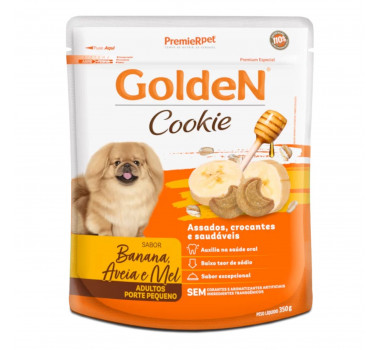 Biscoito Cookie Golden Banana, Aveia e Mel para Cães Adultos Porte Pequeno - 350g