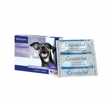 Vermífugo Grantelm Virbac para Cães - 4 comprimidos