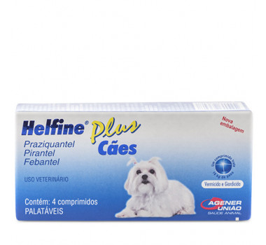 Vermífugo Helfine Plus Agener União para Cães - 4 comprimidos